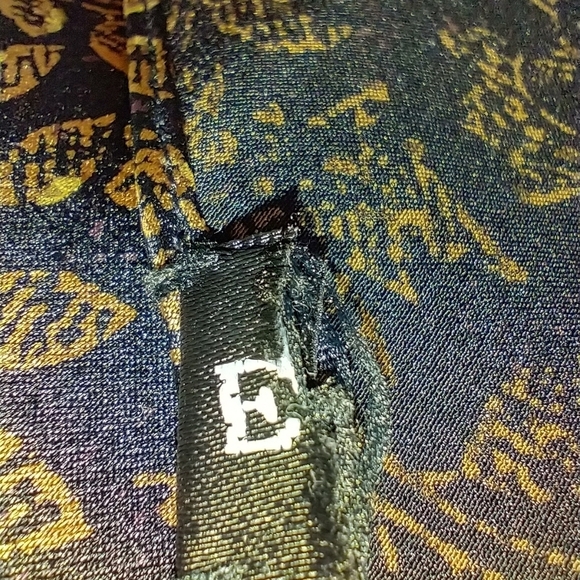 VINTAGE ECHO LONG SCARF GOLD ON BLACK - Picture 5 of 9